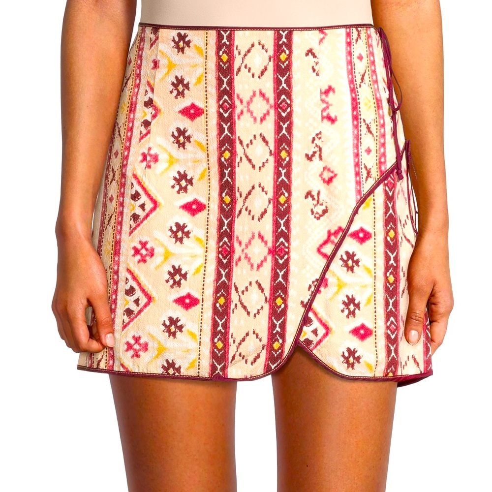 Free People faux wrap skirt with side zipper Size 10